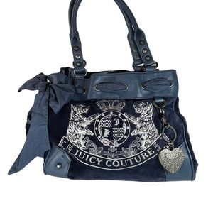 Juicy Couture Daydreamer Handbag Royal Blue Scottie Dogs Rare